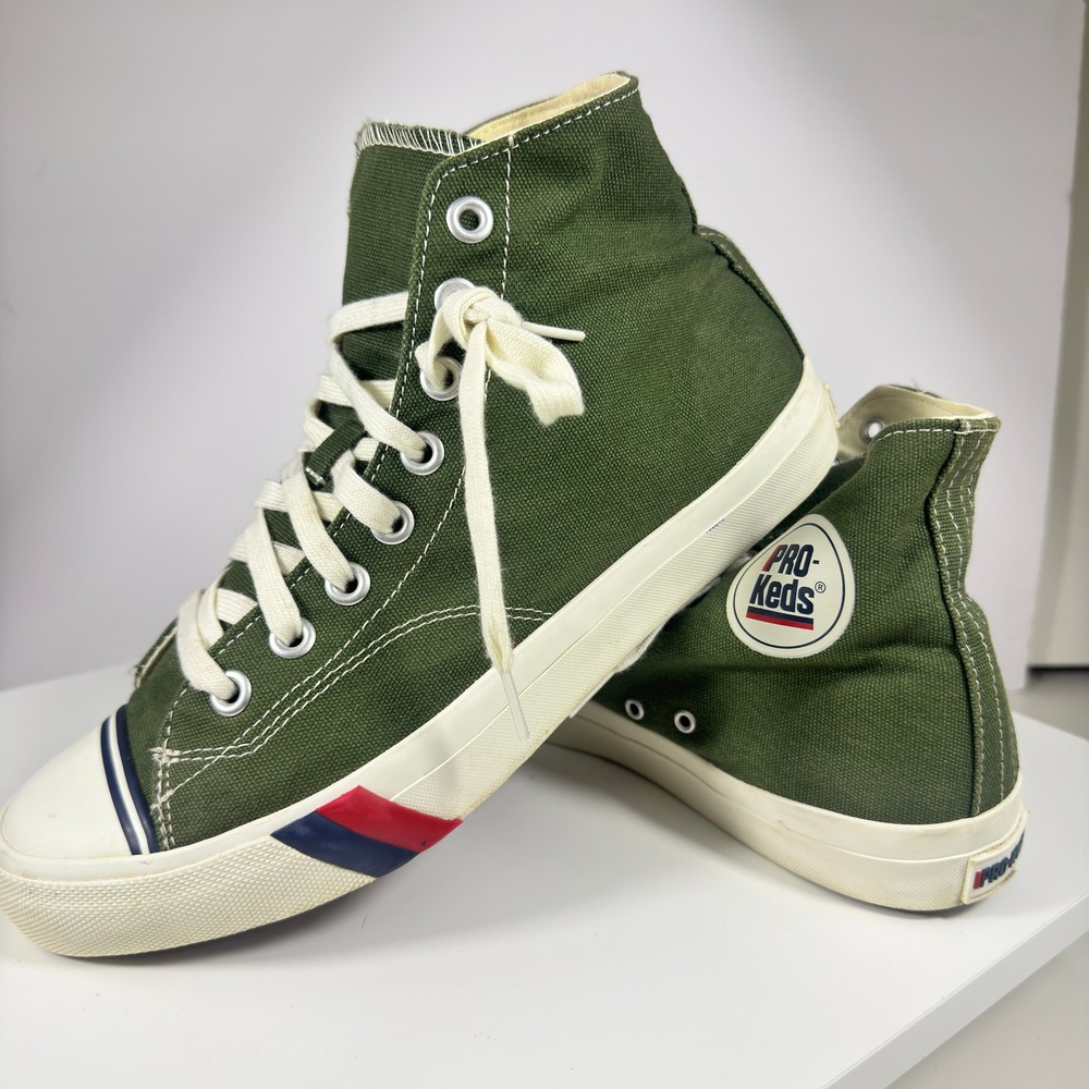 Pro-Keds Royal Hi Sneaker Mens Size 10 Olive Green Canvas High Top PK66702